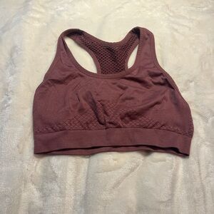 Mauve Seamless Racerback Sports Bra - Lightweight Support